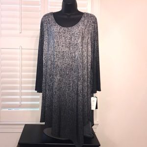 Clara Sun Woo Ombré Sketch Print Angle Hem Tunic